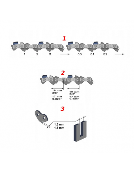 Oryginalny łańcuch tnący dla prowadnicy 14" 60 ogniwek NAC 5902490726550 3