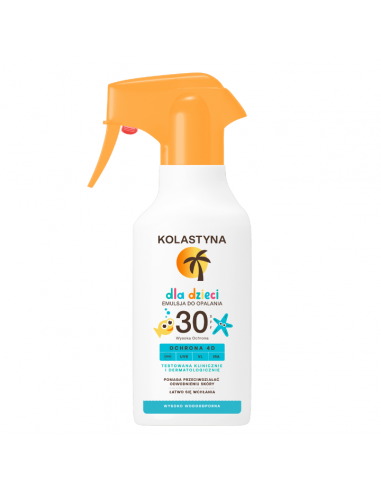 Wodoodporna emulsja przeciwsłoneczna dla dzieci w sprayu SPF30 Kolastyna 200 ml 5900536355382