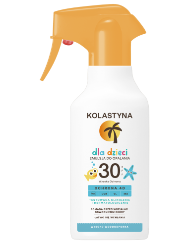Wodoodporna emulsja przeciwsłoneczna dla dzieci w sprayu SPF30 Kolastyna 200 ml 5900536355382 6