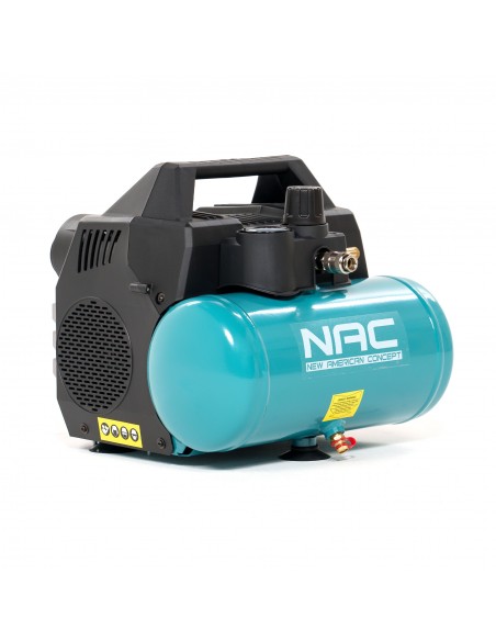 Kompresor bezolejowy ręczny 6 litrów, 1100W, 1,5HP NAC MA-OF-H-06L-1.5 5905842515635 2