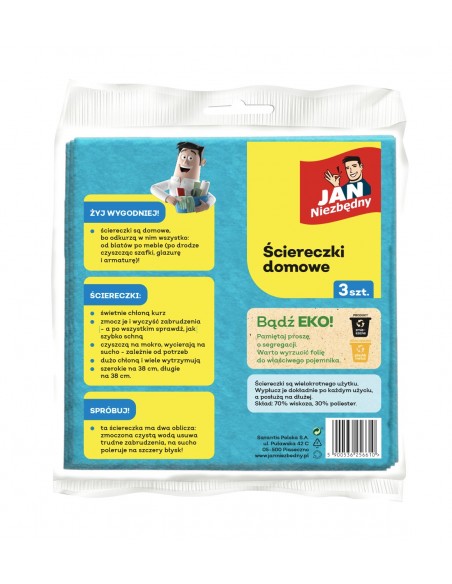 Ściereczki do ścierania kurzu 38x38cm 3szt Jan Niezbędny 5900536256610 2