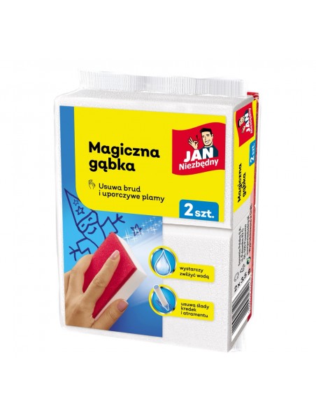 Magiczna gąbka do czyszczenia 2szt Jan Niezbędny - Gąbki, zmywaki i druciaki Magiczna gąbka do czyszczenia 2szt  Jan Niezbędny 5900536235417 2