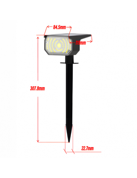 Lampa solarna, reflektor z czujnikiem zmierzchu 59 LED Meven 2 szt. 5905842532267 7