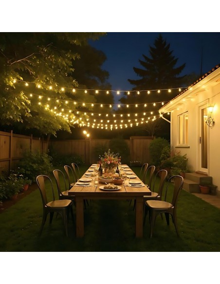 Girlanda ogrodowa świetlna o kolorze ciepłej bieli 15 m 30+2 żarówki Meven 5905842532335 9