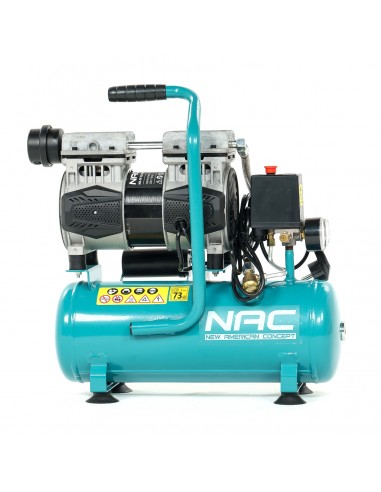 Ręczny kompresor bezolejowy cichy 9 litrów, 600W, 0,8HP MA-OF-SLH-09L-0.8 5905842515666
