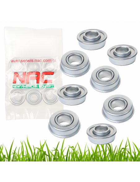 Zestaw wzmocnionych łożysk kół kosiarki 12,7 mm 8 szt. 5900607537563