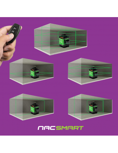 Laser krzyżowy, poziomica laserowa 4D 16 linii z akcesoriami NAC SMART 5905842528192 4
