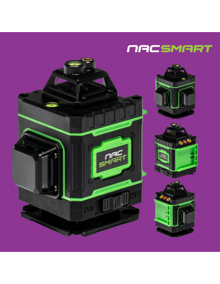 Zestaw NAC SMART: Poziomica laserowa 4D 16 linii z akcesoriami + Statyw, trójnóg 100 cm 5905842528192 2
