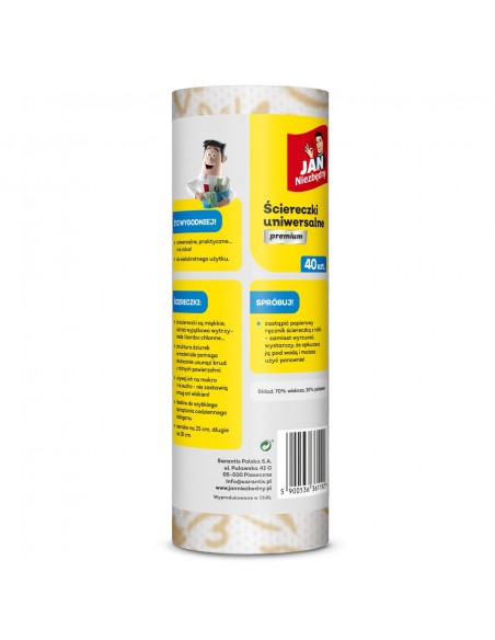Premium ściereczki uniwersalne na rolce Jan Niezbędny 40 szt. - Ścierki i ściereczki Premium ściereczki uniwersalne na rolce Jan Niezbędny 40 szt. 5900536361192 4