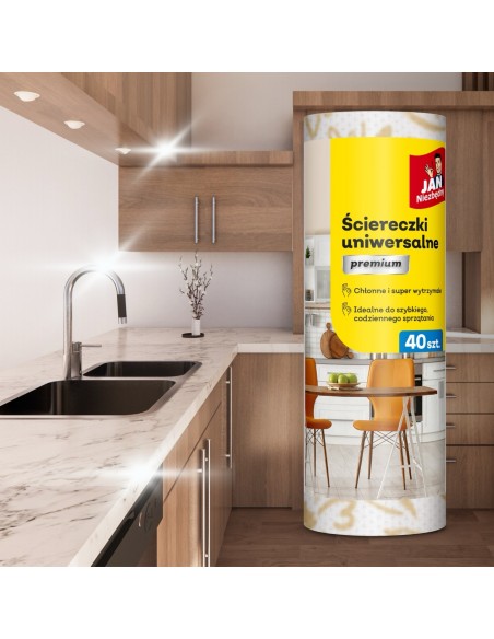 Premium ściereczki uniwersalne na rolce Jan Niezbędny 40 szt. - Ścierki i ściereczki Premium ściereczki uniwersalne na rolce Jan Niezbędny 40 szt. 5900536361192 5
