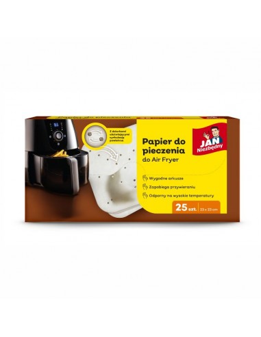 Papier do pieczenia do AirFryer, frytkownicy beztłuszczowej Jan Niezbędny 25 szt. 5201314196396
