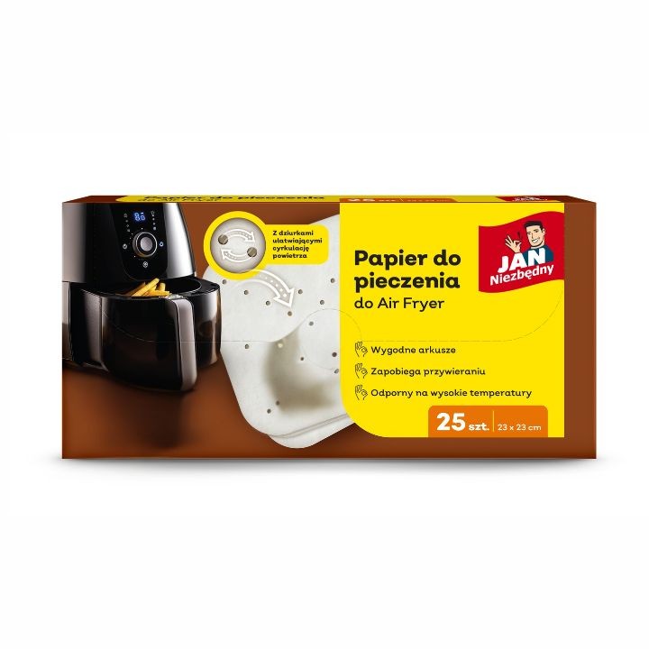 Papier do pieczenia do AirFryer, frytkownicy beztłuszczowej Jan Niezbędny 25 szt.