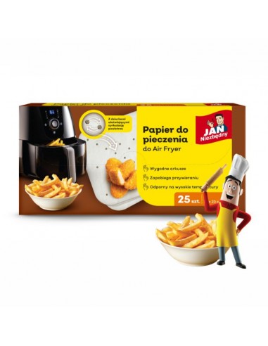 Papier do pieczenia do AirFryer, frytkownicy beztłuszczowej Jan Niezbędny 25 szt. 5201314196396 2