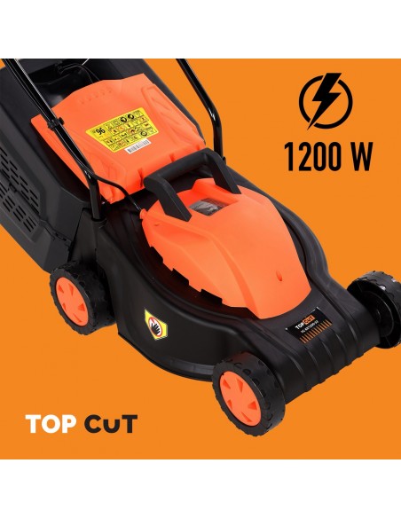 Lekka kosiarka elektryczna z koszem 30L TOP CUT TC-KE1200-32 1200W 32cm 5905842513419 5