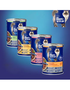 Zestaw mokra karma dla dorosłych kotów MIX SMAKÓW w sosie OptiVital 24x 415 g 5907467782553 2