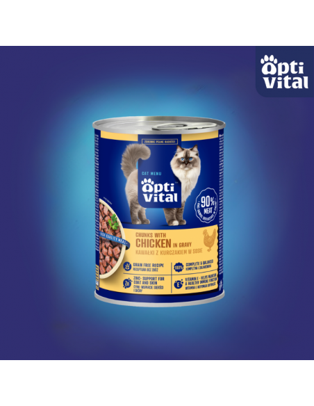 Zestaw mokra karma dla dorosłych kotów MIX SMAKÓW w sosie OptiVital 24x 415 g 5907467782553 4