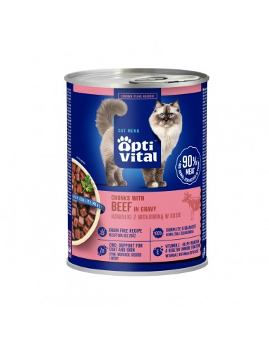 Zestaw mokra karma dla dorosłych kotów MIX SMAKÓW w sosie OptiVital 24x 415 g 5907467782553 5