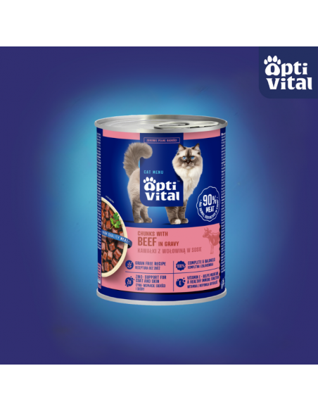 Zestaw mokra karma dla dorosłych kotów MIX SMAKÓW w sosie OptiVital 24x 415 g 5907467782553 6