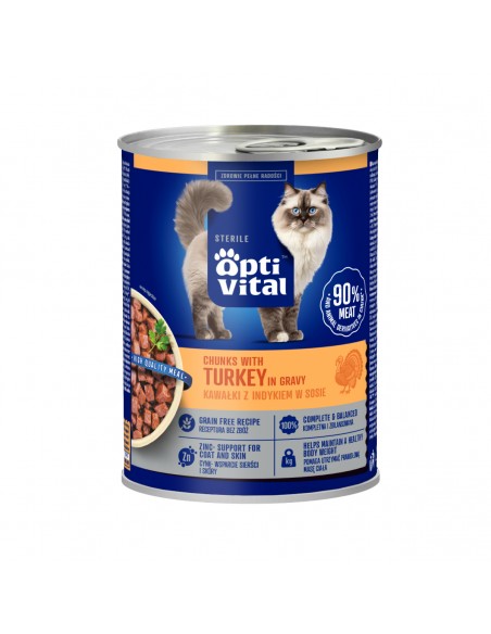 Zestaw mokra karma dla dorosłych kotów MIX SMAKÓW w sosie OptiVital 24x 415 g 5907467782553 7