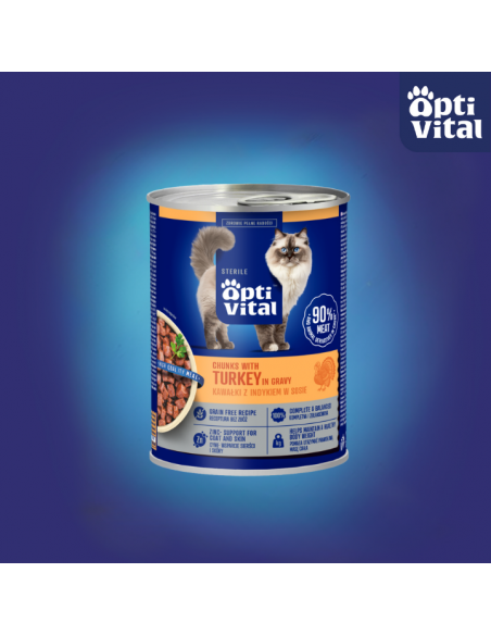 Zestaw mokra karma dla dorosłych kotów MIX SMAKÓW w sosie OptiVital 24x 415 g 5907467782553 8