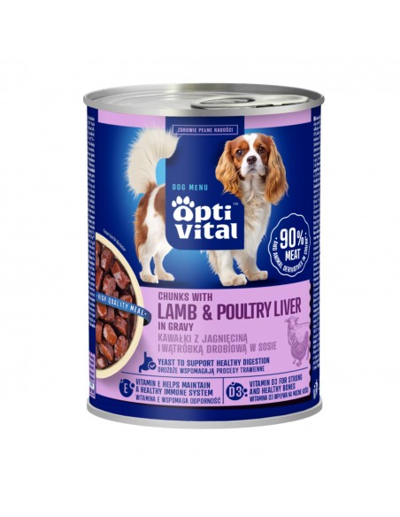 Zestaw mokra karma dla psa MIX SMAKÓW w sosie OptiVital 24x 415 g 5907467782485 2