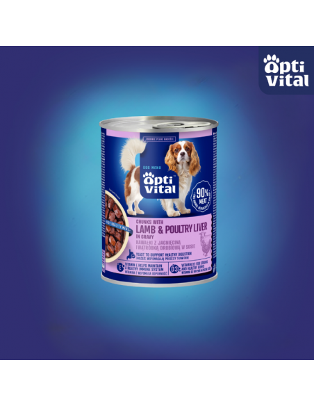 Zestaw mokra karma dla psa MIX SMAKÓW w sosie OptiVital 24x 415 g 5907467782485 3