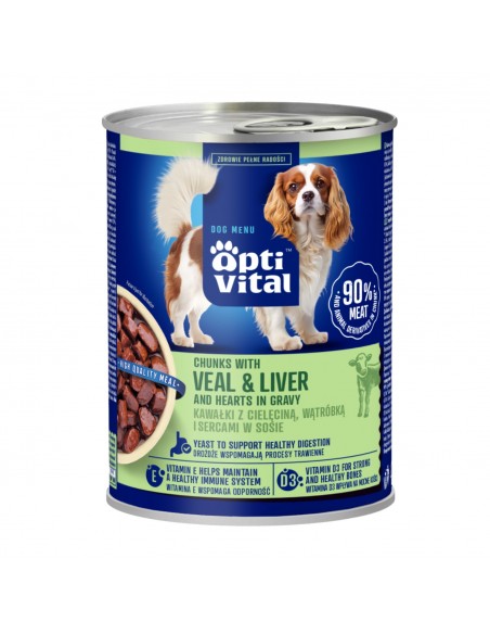 Zestaw mokra karma dla psa MIX SMAKÓW w sosie OptiVital 24x 415 g 5907467782485 6