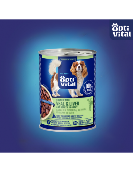 Zestaw mokra karma dla psa MIX SMAKÓW w sosie OptiVital 24x 415 g 5907467782485 7