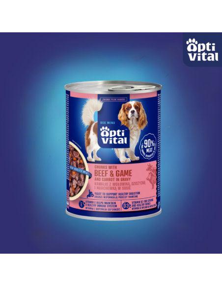 Zestaw mokra karma dla psa MIX SMAKÓW w sosie OptiVital 24x 415 g 5907467782485 9