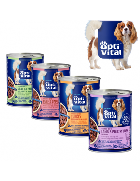 Zestaw mokra karma dla psa MIX SMAKÓW w sosie OptiVital 24x 415 g 5907467782485 12