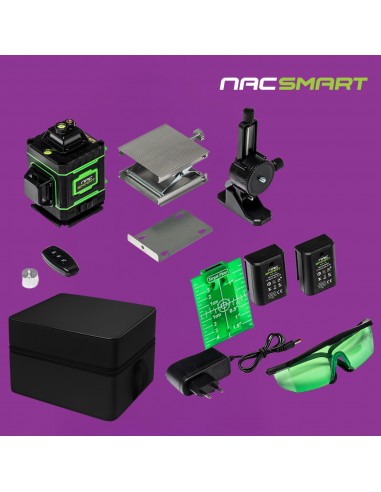 Zestaw NAC SMART: Poziomica laserowa 4D 16 linii z akcesoriami + Statyw, trójnóg 100 cm 5905842528192 4