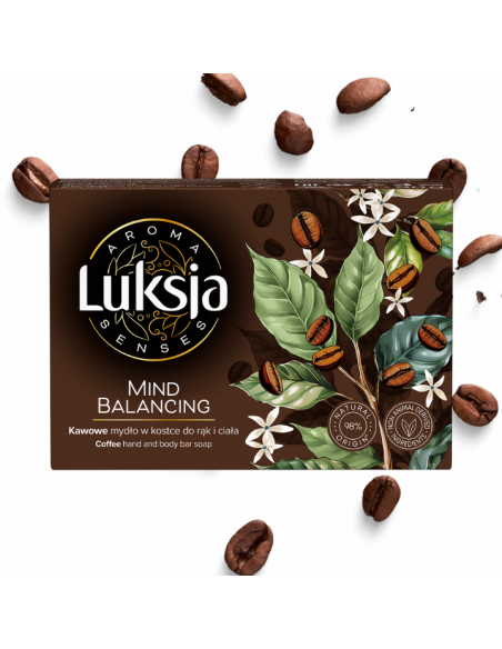 Kawowe mydło w kostce do rąk i ciała Luksja Aroma Senses Mind Balancing 90 g 5900536360119