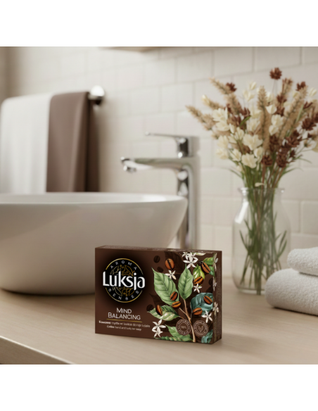Kawowe mydło w kostce do rąk i ciała Luksja Aroma Senses Mind Balancing 90 g 5900536360119 4