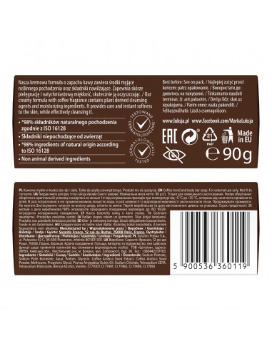 Kawowe mydło w kostce do rąk i ciała Luksja Aroma Senses Mind Balancing 90 g 5900536360119 6