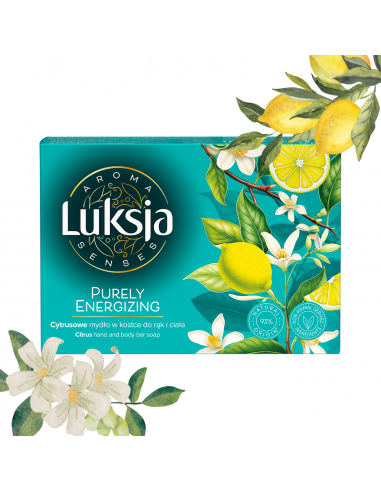Cytrusowe mydło w kostce do rąk i ciała Luksja Aroma Senses Purely Energizing 90 g 5900536360102