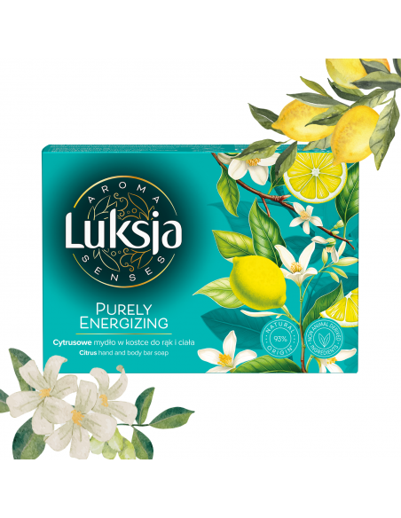 Cytrusowe mydło w kostce do rąk i ciała Luksja Aroma Senses Purely Energizing 90 g 5900536360102