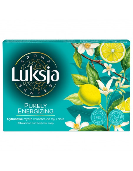 Cytrusowe mydło w kostce do rąk i ciała Luksja Aroma Senses Purely Energizing 90 g 5900536360102 4