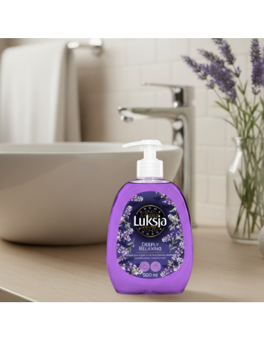 Pielęgnujące mydło w płynie o zapachu lawendy, zapas Luksja Aroma Senses Deeply Relaxing 900 ml 5900536360669 3