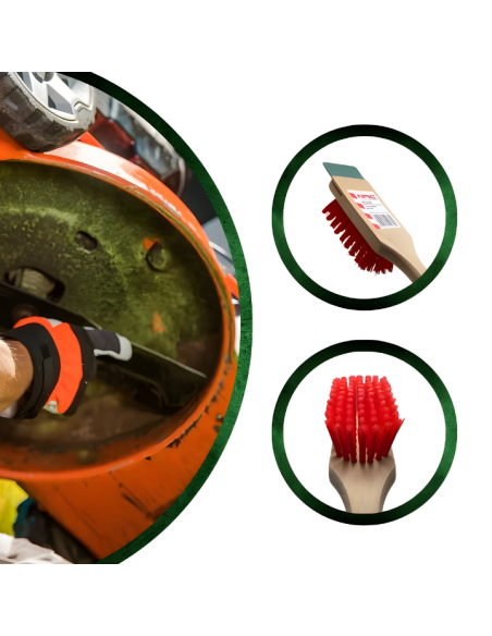 Nylonowa szczotka do czyszczenia kosiarki, kostki brukowej ze skrobakiem NAC 5905842520745 5