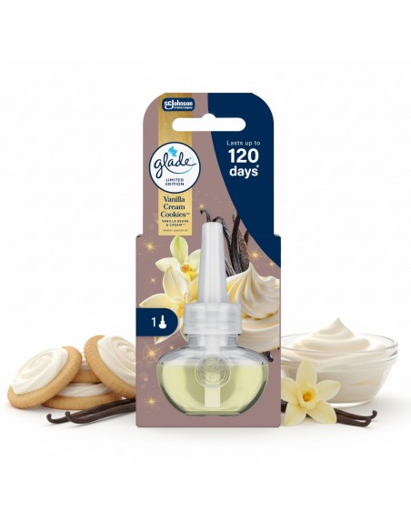 Zimowy wkład do elektrycznego odświeżacza powietrza Glade Vanilla Cream Cookies 20 ml 5000204416169