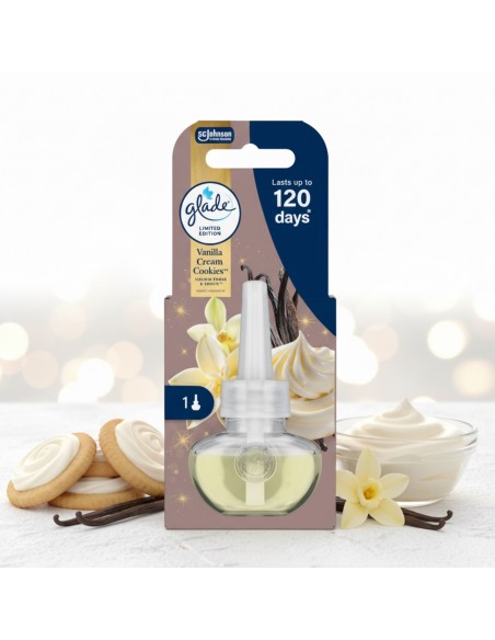 Zimowy wkład do elektrycznego odświeżacza powietrza Glade Vanilla Cream Cookies 20 ml 5000204416169 4