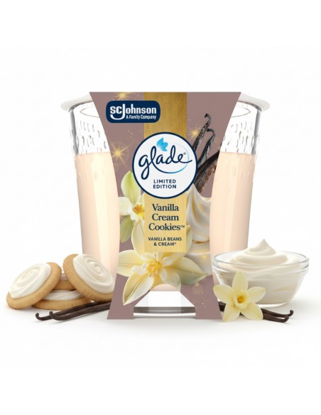 Zimowa świeca zapachowa Glade Vanilla Cream Cookies 112 g 5000204414905