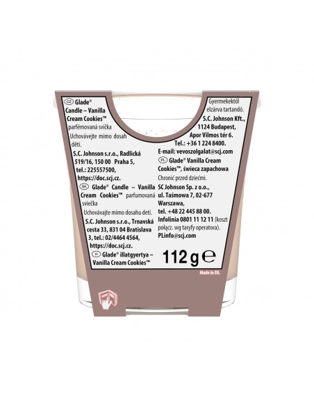 Zimowa świeca zapachowa Glade Vanilla Cream Cookies 112 g 5000204414905 3