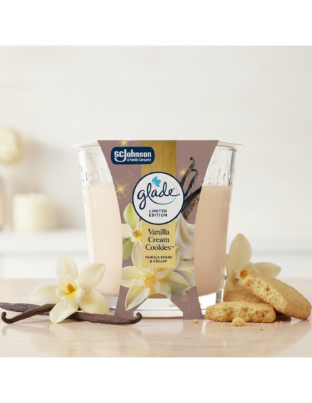 Zimowa świeca zapachowa Glade Vanilla Cream Cookies 112 g 5000204414905 7