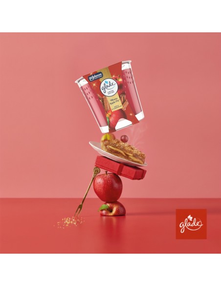 Jesienna świeca zapachowa Glade Warm Apple Pie 112 g 5000204414844 3