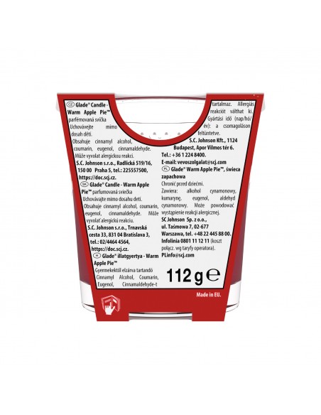 Jesienna świeca zapachowa Glade Warm Apple Pie 112 g 5000204414844 7