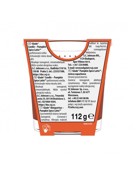 Świeca zapachowa na jesień Glade Pumpkin Spice Latte 112 g 5000204414936 3