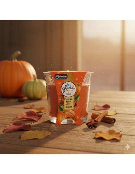 Świeca zapachowa na jesień Glade Pumpkin Spice Latte 112 g 5000204414936 5