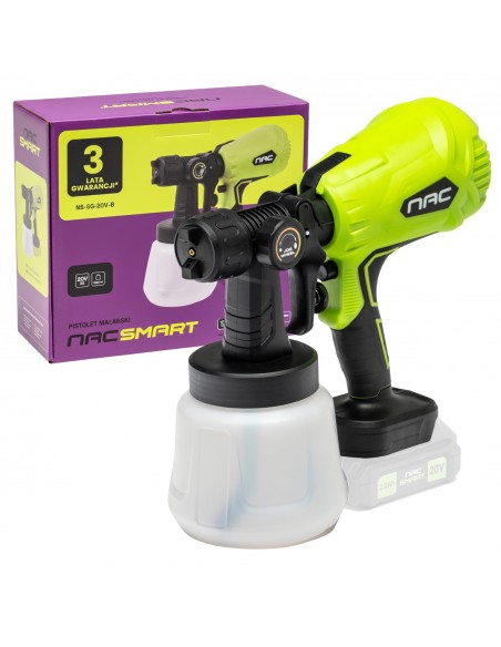 Akumulatorowy pistolet malarski 1L NAC SMART NS-SG-20V-B, Body bez baterii 5905842532144