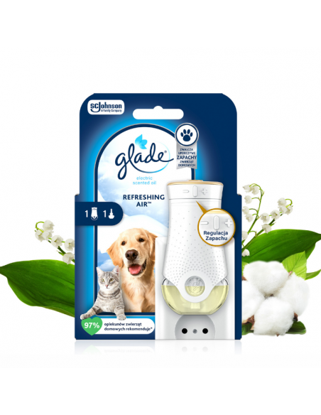 Elektryczny odświeżacz powietrza z wkładem niwelującym przykre zapachy Glade PETS Refreshing Air 5000204381405